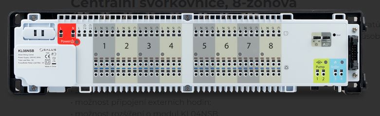 Salus KL08NSB Centrální svorkovnice (8-zónová), drátová