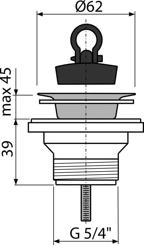 Alcadrain A31 VÝPUST UMYVADLOVÁ 5/4" S NEREZOVOU MŘÍŽKOU DN63