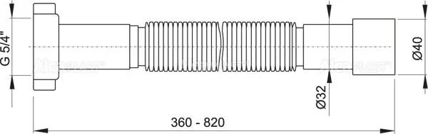 Alcadrain A705 FLEXI PŘIPOJENÍ 5/4"×32/40 PLAST