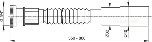 Alcadrain A76 FLEXI PŘIPOJENÍ 5/4"×32/40 KOV