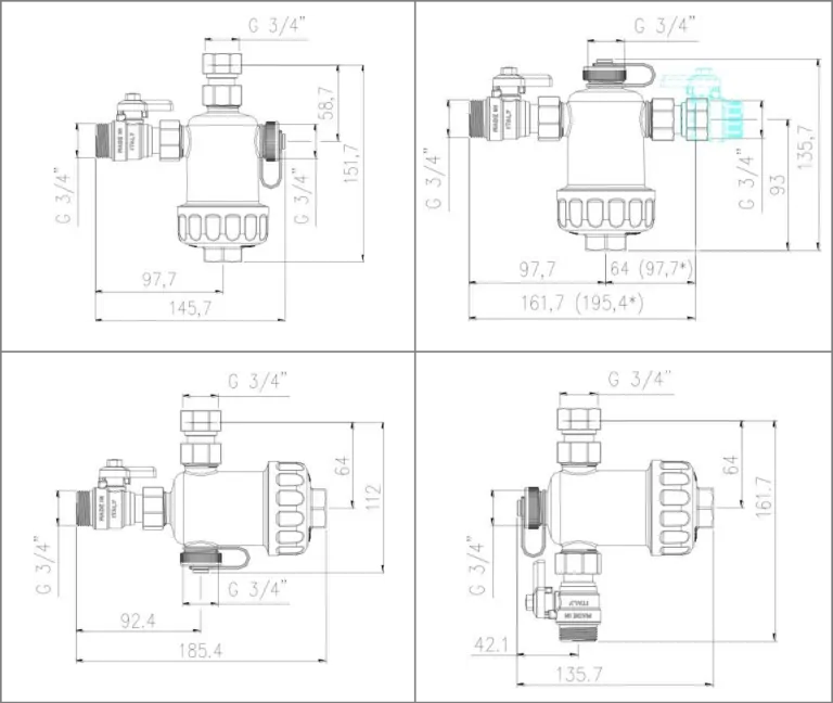 AV EQUEN Ultima MG1 Vario bílý, Kompakt.mag.mech.filtr,bílý,100mcr,včetně kul.ventil 3/4“RF x 3/4“M a rovné přip. 2x3/4“RF