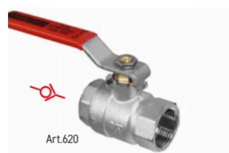 BRV Kulový uzávěr typ 620 se zpětnou klapkou, závit vnitřní/ závit vnitřní DN 1"