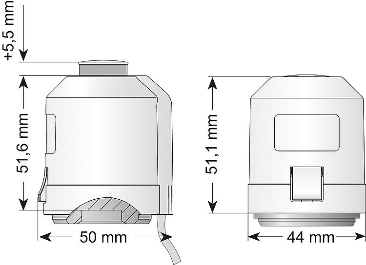 Pohon EVENES elektrotermický, 230V NC, vč.ad.VA80 až M30x1,5