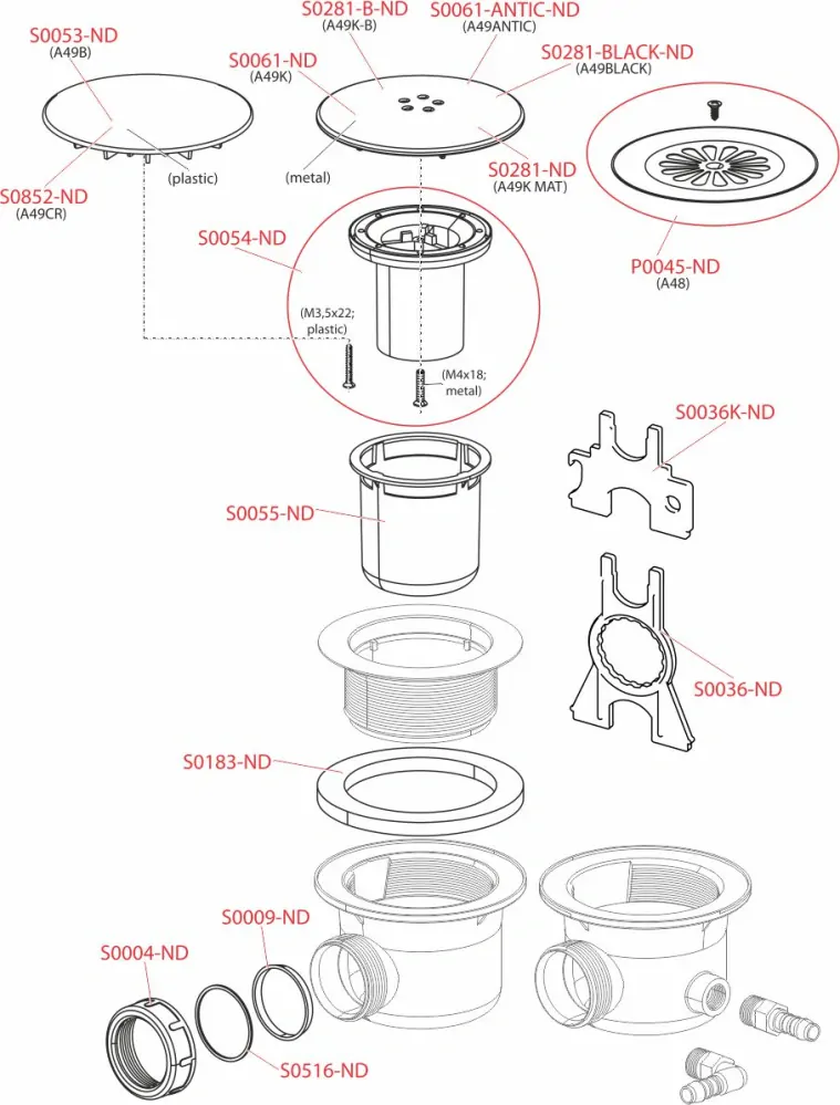 Alcadrain A49CR SIFON VANIČKOVÝ, CHROM