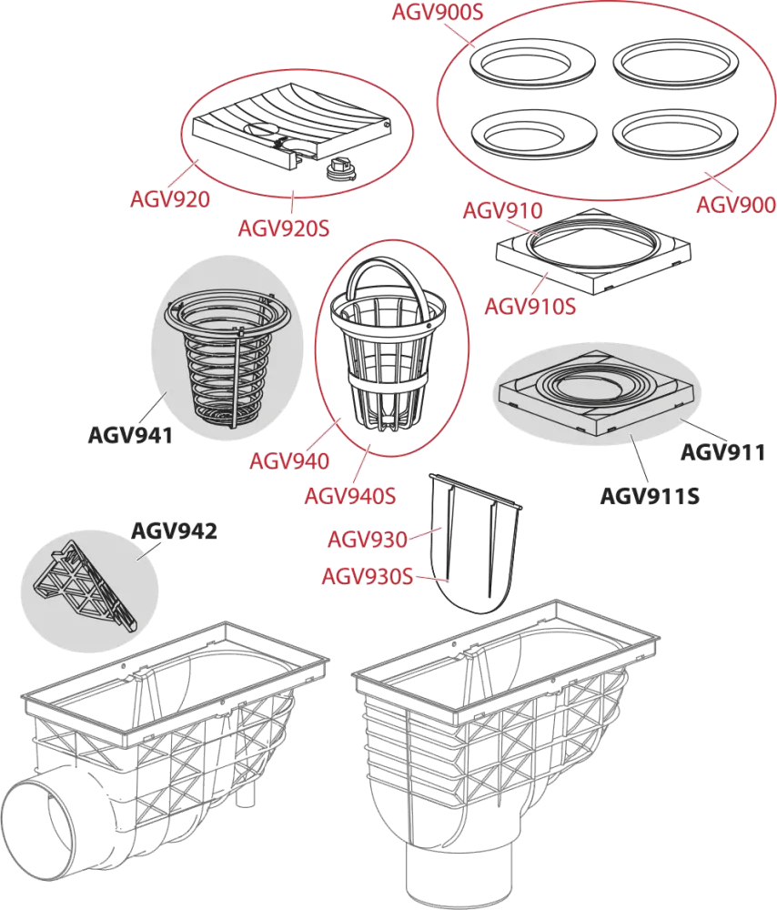 Alcadrain AGV1 UNIVERZÁLNÍ LAPAČ STŘEŠNÍCH SPLAVENIN 300×155/110 MM PŘÍMÝ, ČERNÁ