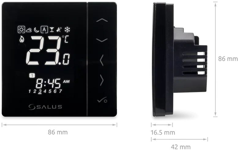 Salus VS30B Týdenní programovatelný termostat 230V černý