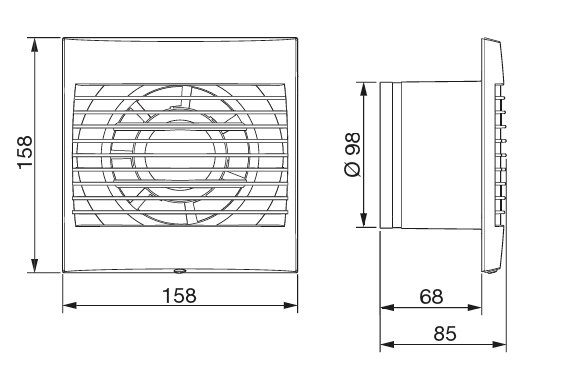 Soler&Palau DEcoR 100/CZ IPX4 malý axiální ventilátor