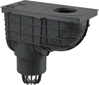 Alcadrain AGV1 UNIVERZÁLNÍ LAPAČ STŘEŠNÍCH SPLAVENIN 300×155/110 MM PŘÍMÝ, ČERNÁ
