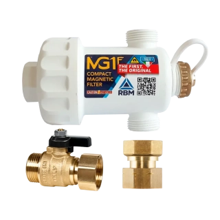 AV EQUEN Ultima MG1 Vario bílý, Kompakt.mag.mech.filtr,bílý,100mcr,včetně kul.ventil 3/4“RF x 3/4“M a rovné přip. 2x3/4“RF