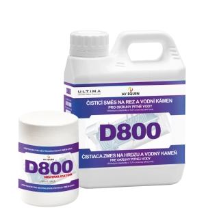 AV EQUEN D800 - 1L, Čisticí přípravek na rez a vodní kámen pro okruhy s pitnou vodou + D800neutralizator 750g