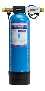 AV EQUEN AVDK 500 DUO , Demineralizační jednotka s vest. konduktoměrem s kapacitou 1000l při vstup.tvrdosti 15°dH