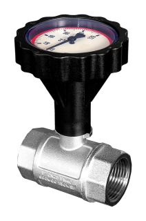 BRV kulový uzávěr s teploměrem DN 32 (5/4") modrý